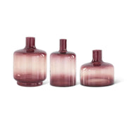 Burgundy Transparent Glass Vases
